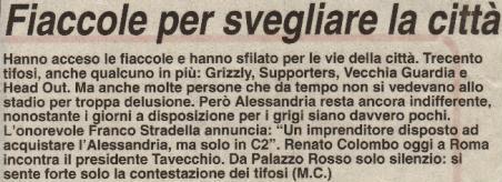 Il Piccolo di Alessandria del 16/7/2003